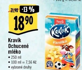 Nápoj mléko ochucené Kravík Tatra