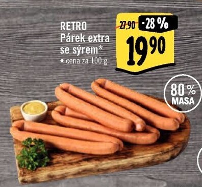 Párky extra se sýrem Albert Retro