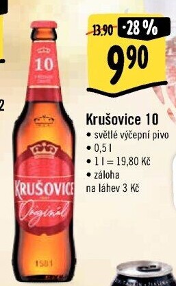 Pivo světlé výčepní Originál Královská 10° Krušovice