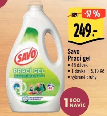 Prací gel bez chloru Savo