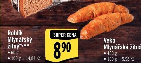 Rohlík Mlynářský žitný Albert