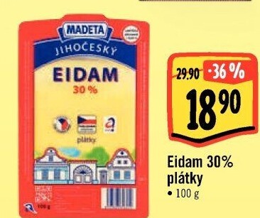 Sýr Eidam Jihočeský 30% Madeta
