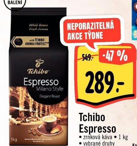Zrnkové kávy Tchibo Espresso