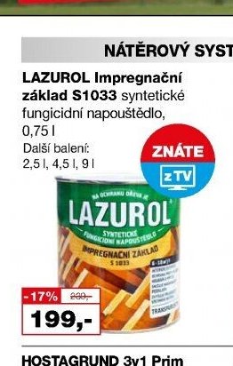 LAZUROL Impregnační základ S1033