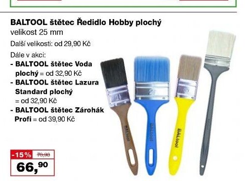 BALTOOL štětec Ředidlo Hobby plochý