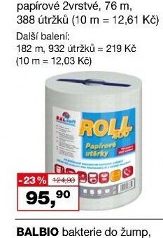 BALSOFT ROLL utěrky papírové 2vrstvé, 76 m