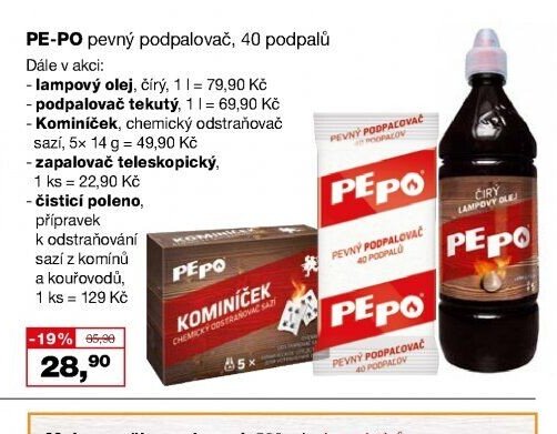 PE-PO pevný podpalovač, 40 podpalů