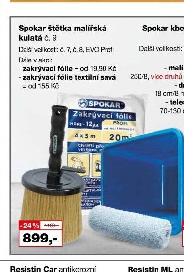 Spokar štětka malířská kulatá č. 9