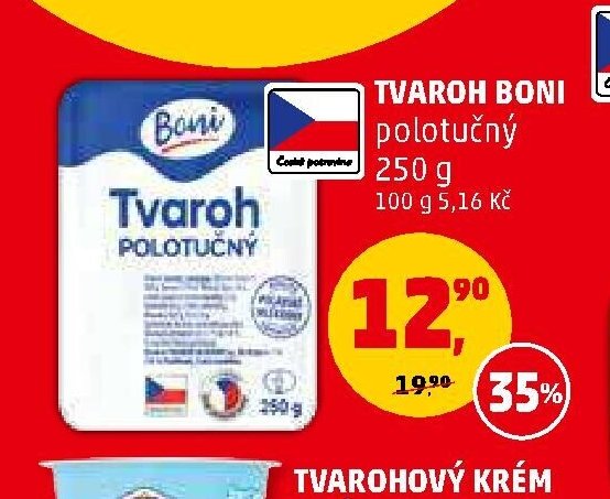 Tvaroh Boni polotučný