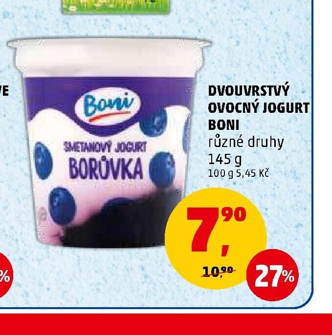 Dvouvrstvý ovocný jogurt BONI