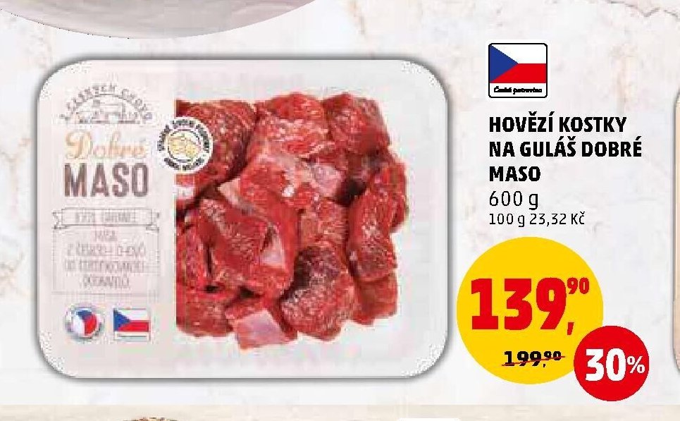 Hovězí kostky na guláš Dobré maso