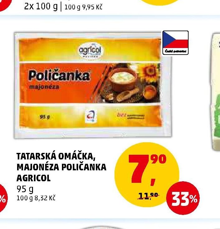 Tatarská omáčka, majonéza Poličanka Agricol