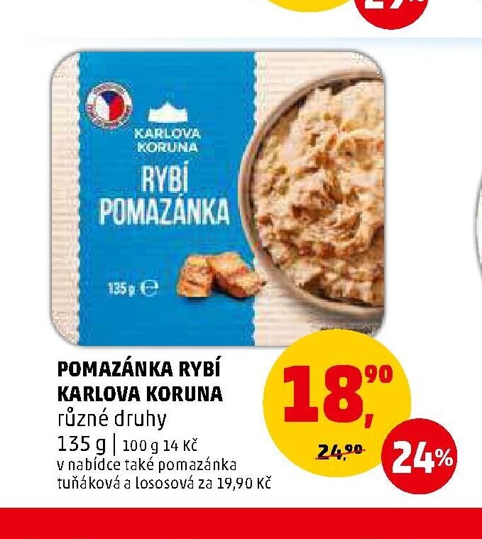 Pomazánka rybí Karlova Koruna
