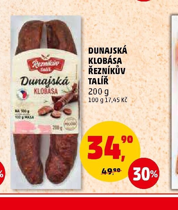 DUNAJSKÁ KLOBÁSA ŘEZNÍKŮV TALÍŘ
