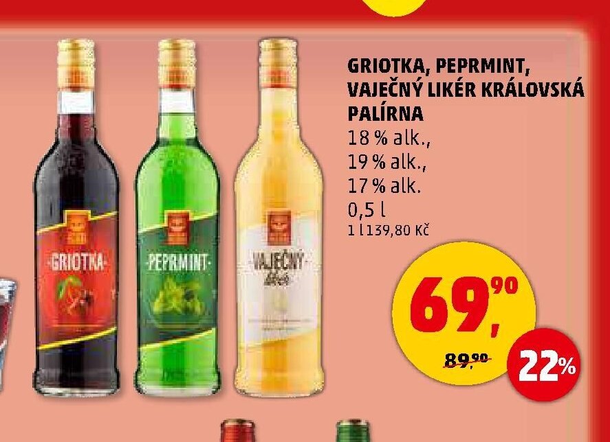 Griotka, Peprmint, Vaječný likér Královská palírna