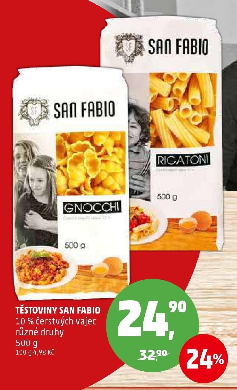 TĚSTOVINY SAN FABIO 10 % čerstvých vajec různé druhy 500 g