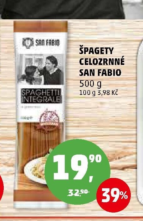 ŠPAGETY CELOZRNNÉ SAN FABIO 500 g
