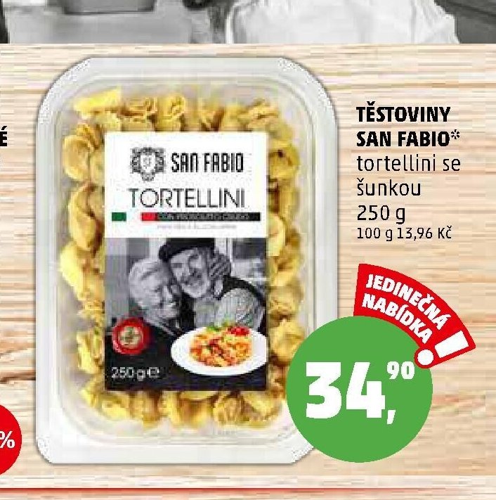 TĚSTOVINY SAN FABIO tortellini se šunkou 250 g