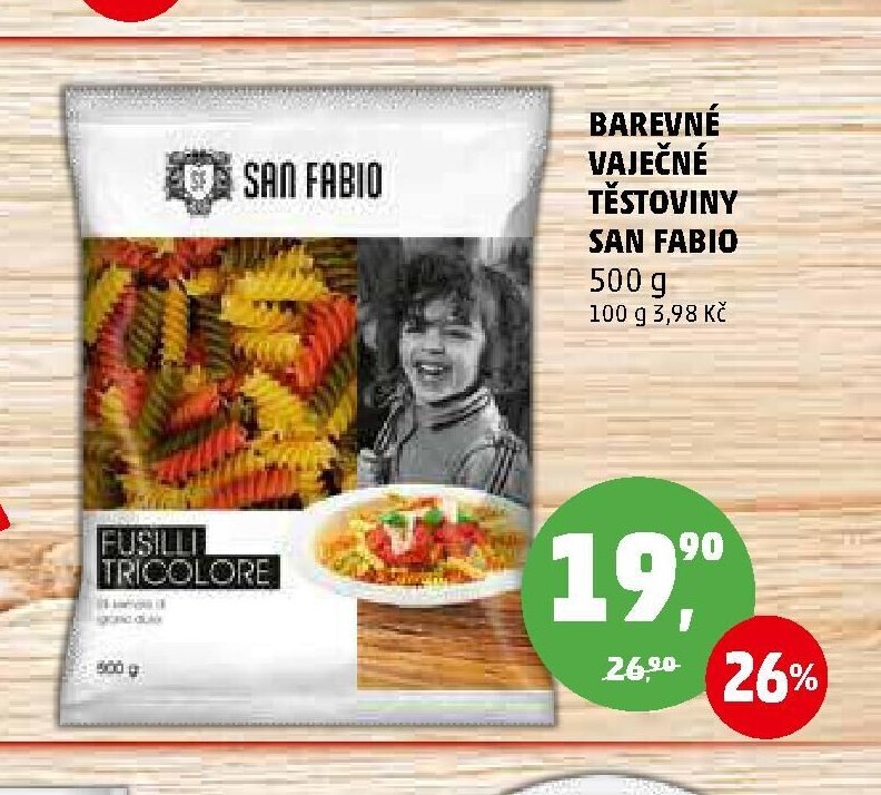 BAREVNÉ VAJEČNÉ TĚSTOVINY SAN FABIO 500 g