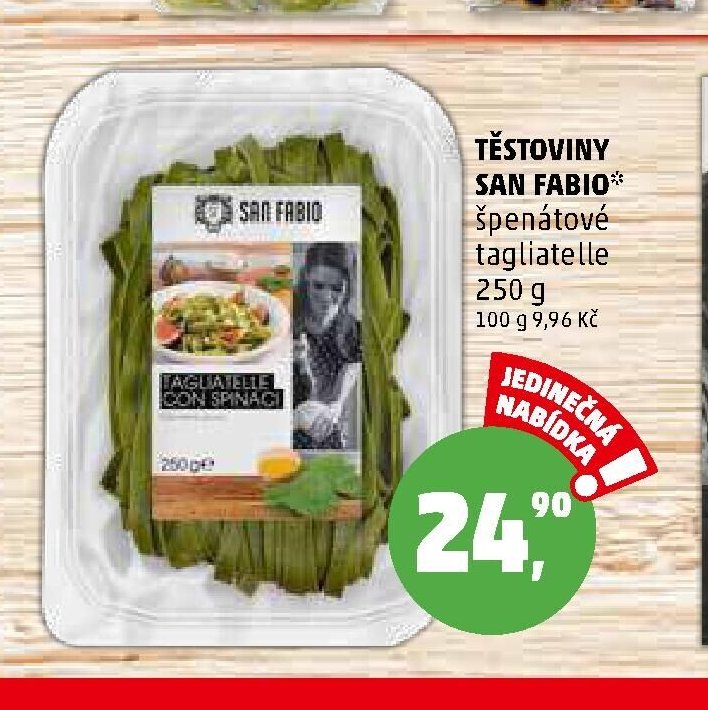 TĚSTOVINY SAN FABIO špenátové tagliatelle 250 g