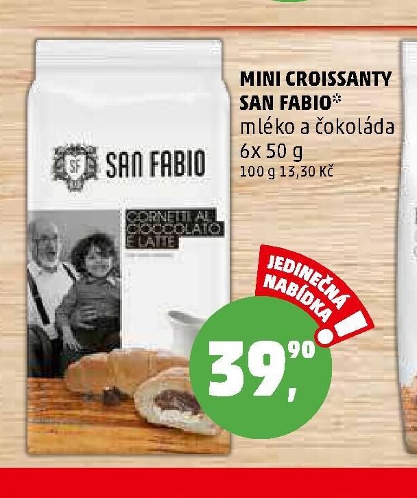 MINI CROISSANTY SAN FABIO mléko a čokoláda