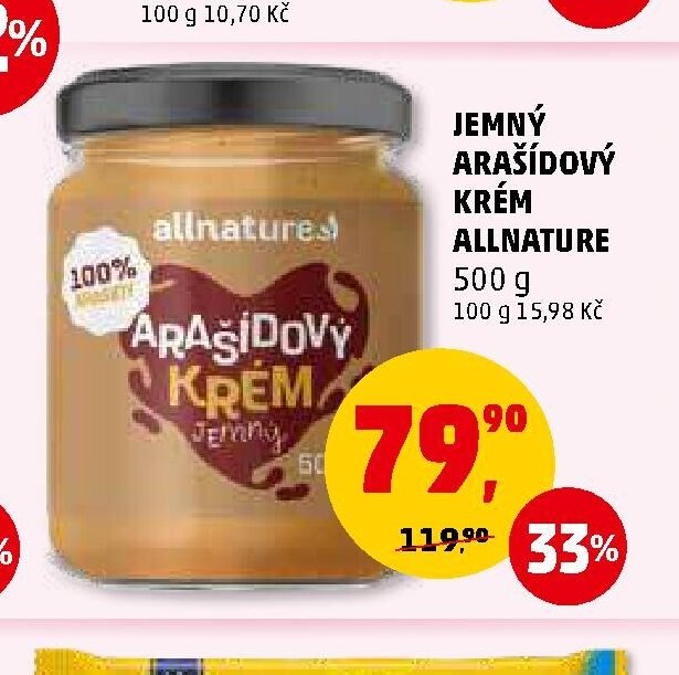 JEMNÝ ARAŠÍDOVÝ KRÉM ALLNATURE