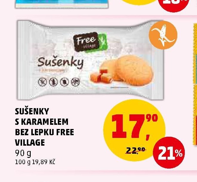 SUŠENKY S KARAMELEM BEZ LEPKU FREE VILLAGE