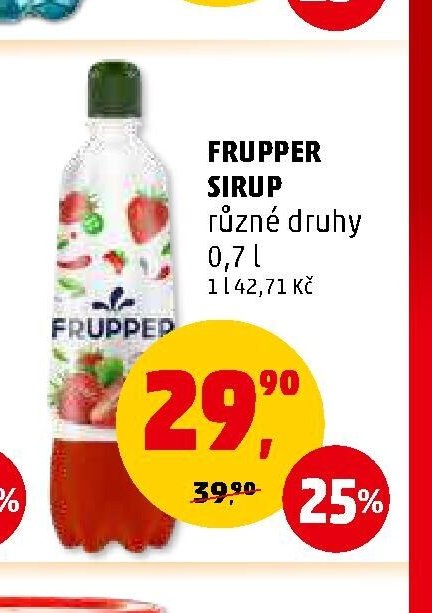 Frupper sirup různé druhy 0,7 l