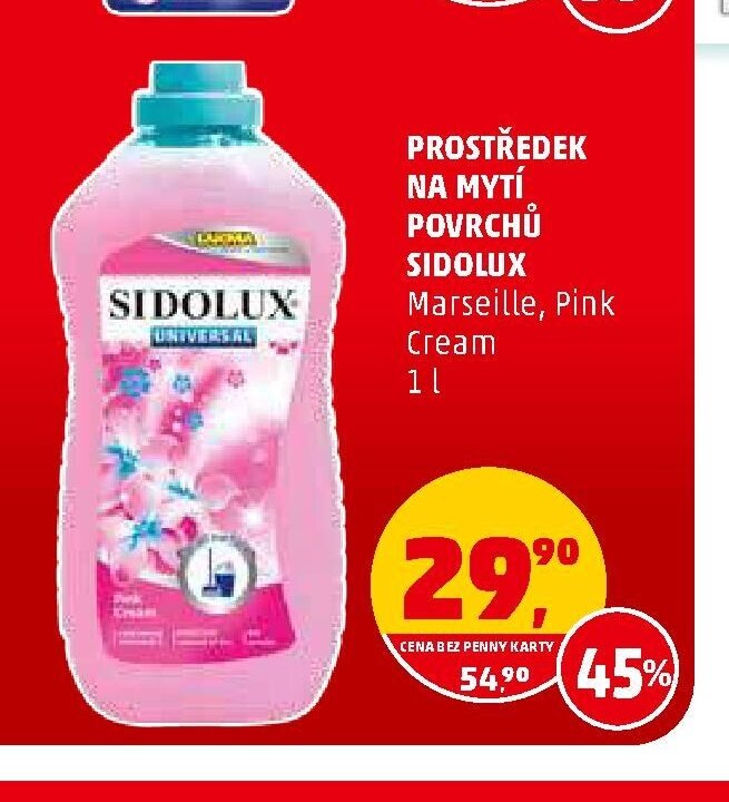 PROSTŘEDEK NA MYTÍ POVRCHŮ SIDOLUX