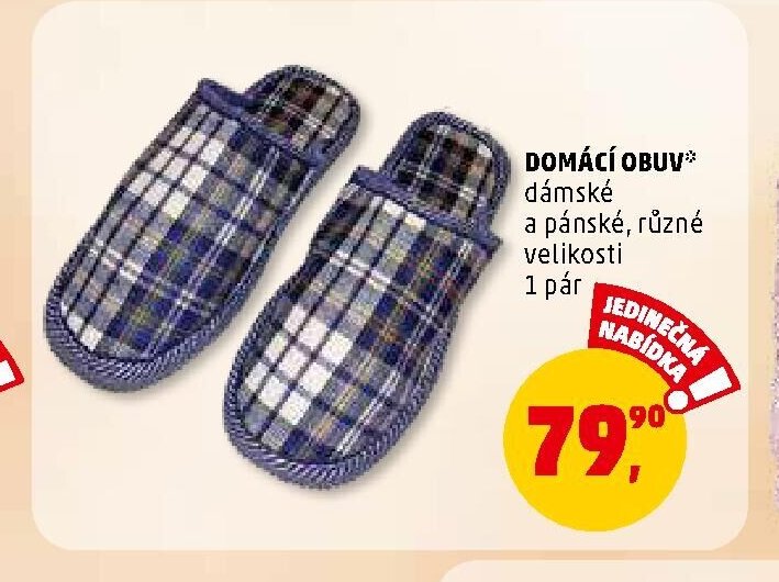 Domácí obuv dámské a pánské