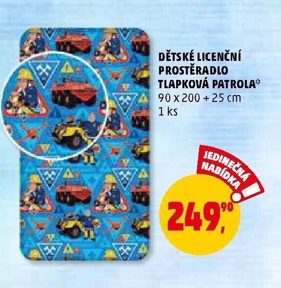 DĚTSKÉ LICENČNÍ PROSTĚRADLO TLAPKOVÁ PATROLA
