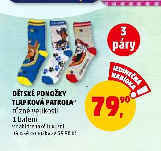 DĚTSKÉ PONOŽKY TLAPKOVÁ PATROLA