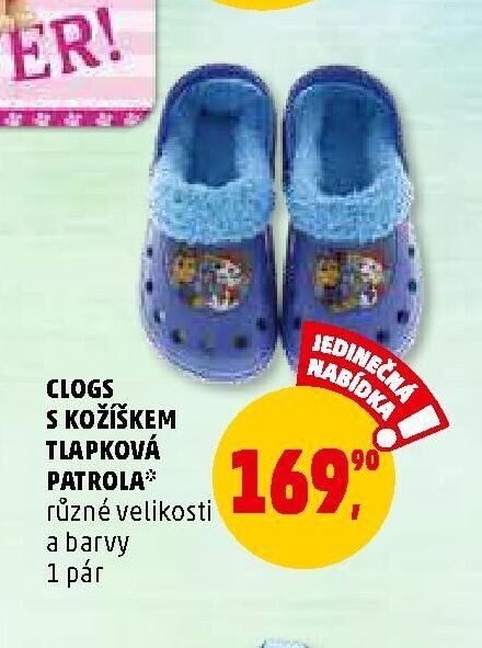 CLOGS S KOŽÍŠKEM TLAPKOVÁ PATROLA