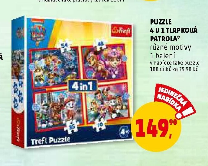 PUZZLE 4 V 1 TLAPKOVÁ PATROLA