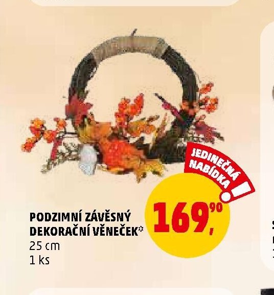 PODZIMNÍ ZÁVĚSNÝ DEKORAČNÍ VĚNEČEK