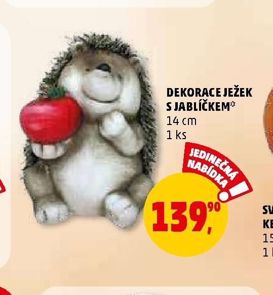 DEKORACE JEŽEK S JABLÍČKEM