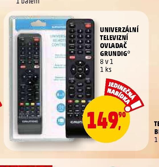 UNIVERZÁLNÍ TELEVIZNÍ OVLADAČ GRUNDIG