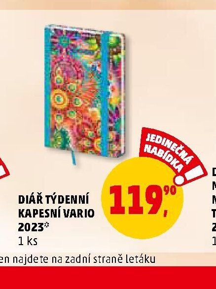 DIÁŘ TÝDENNÍ KAPESNÍ VARIO