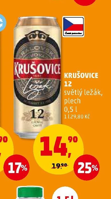KRUŠOVICE 12 světlý ležák, plech
