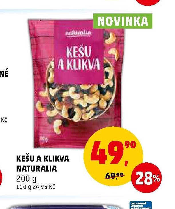 Kešu a klikva Naturalia
