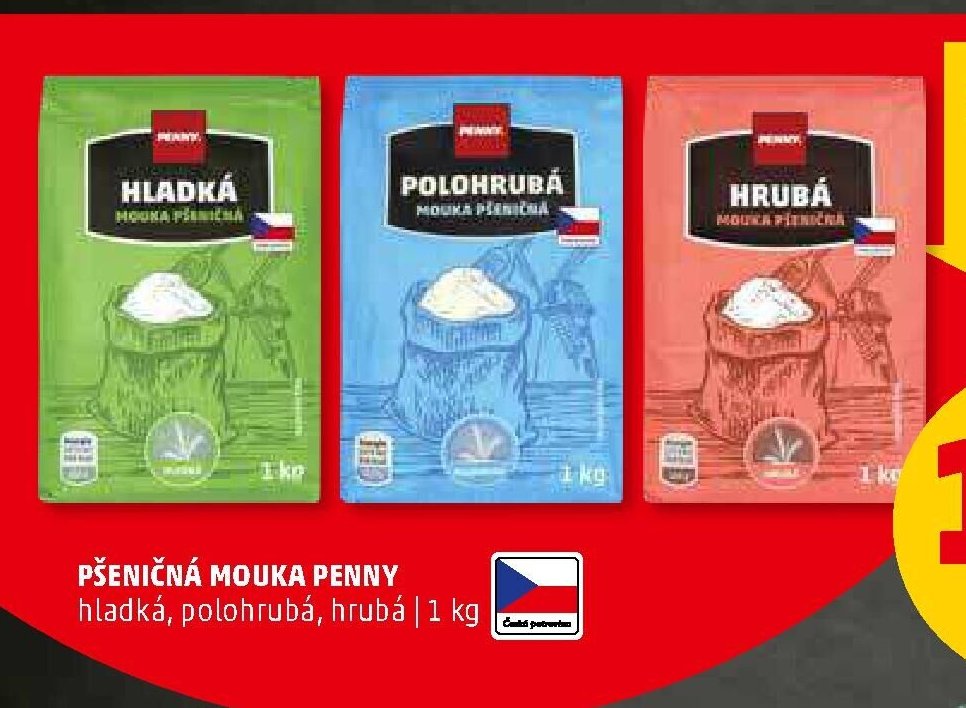 Pšeničná mouka Penny hladká, polohrubá, hrubá