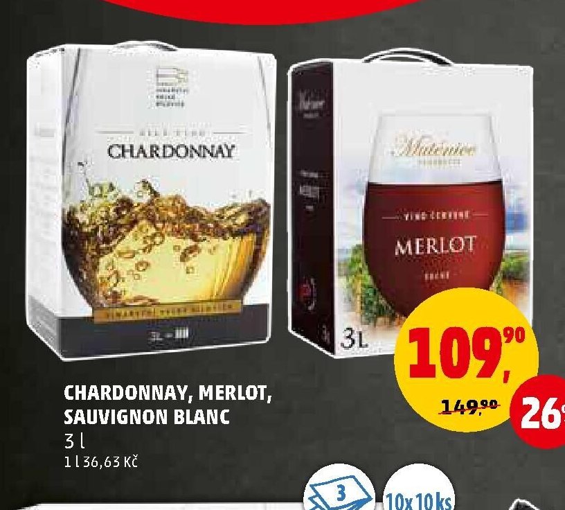 Chardonnay, Merlot, Sauvignon Blanc