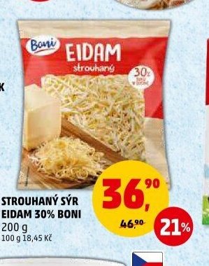 Strouhaný sýr Eidam 30% Boni 200 g