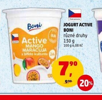 Jogurt Active Boni různé druhy 130 g
