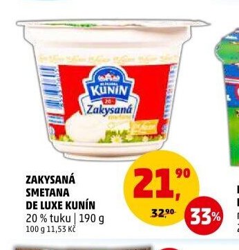 Zakysaná smetana De Luxe Kunín