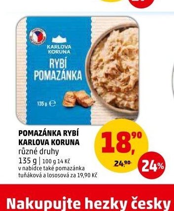 Pomazánka rybí Karlova Koruna