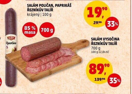 SALÁM VYSOČINA ŘEZNÍKŮV TALÍŘ