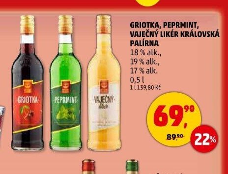 Griotka, Peprmint, Vaječný likér Královská palírna