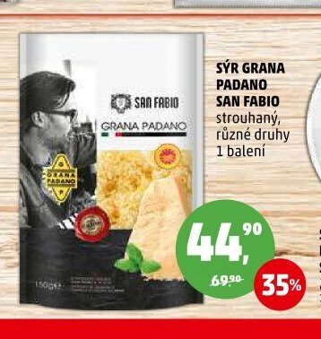 Sýr Grana Padano San Fabio strouhaný