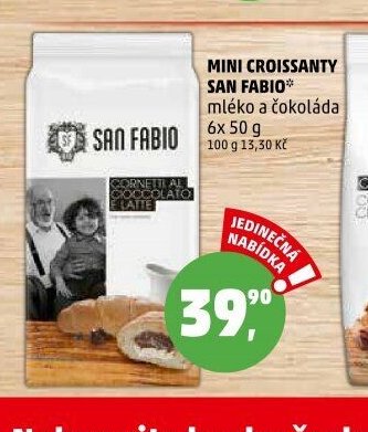 MINI CROISSANTY SAN FABIO mléko a čokoláda